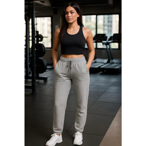 Women's‎ Tommy Hilfiger Gray Track Pants Joggers Med Athleisure Cozy Sporty Y2K